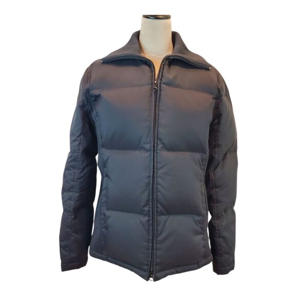 GAP SZ L Women's Goose Down Filled Zippered Puffer Winter Coat Jacket in Black - Picture 2 of 8